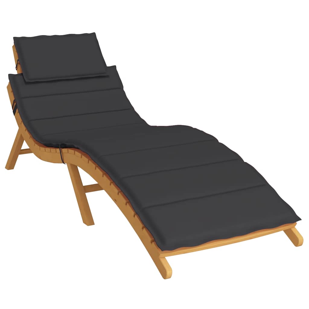 Sun Lounger Cushion Black 186x58x4cm Oxford Fabric