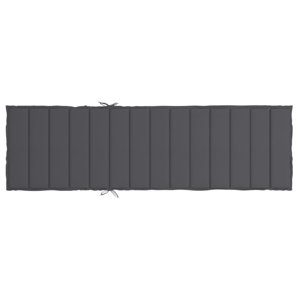 Sun Lounger Cushion Anthracite 200x50x3cm Oxford Fabric