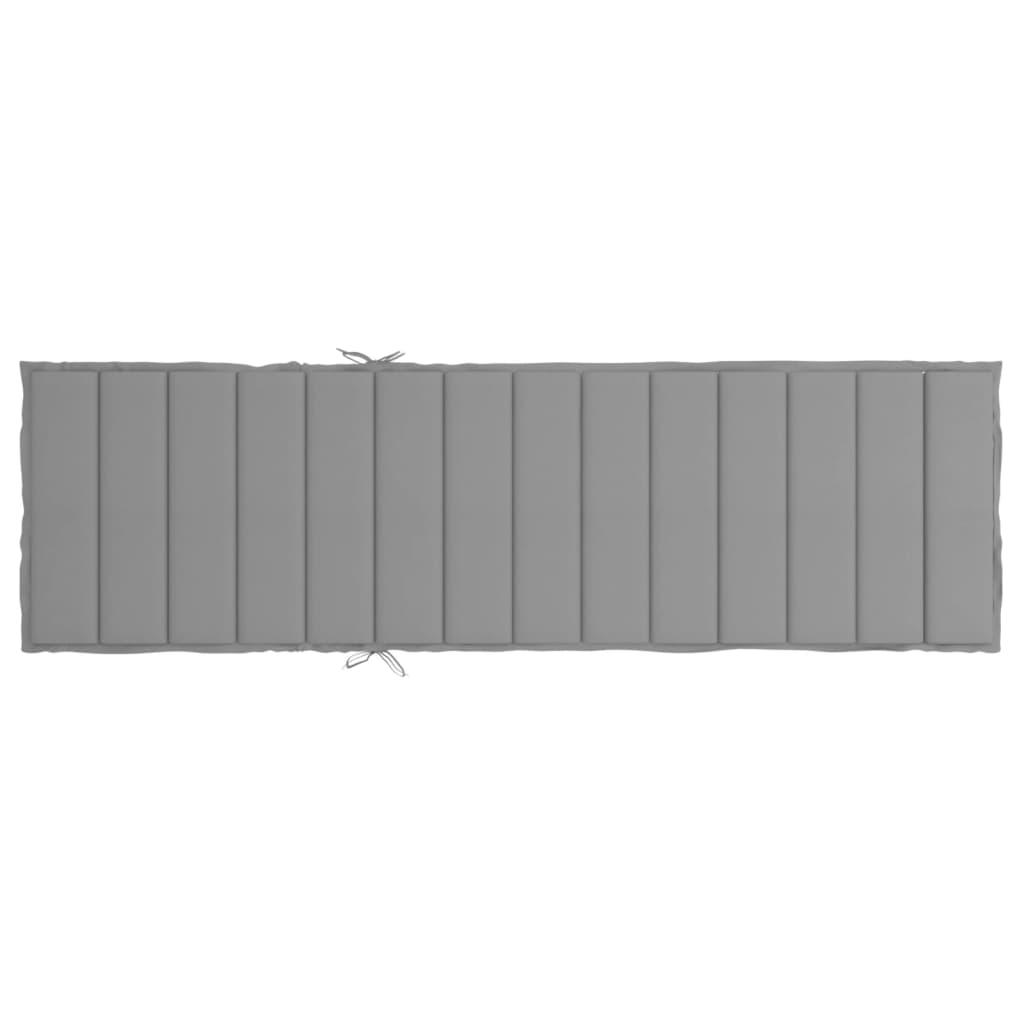 Sun Lounger Cushion Grey 200x50x3cm Oxford Fabric