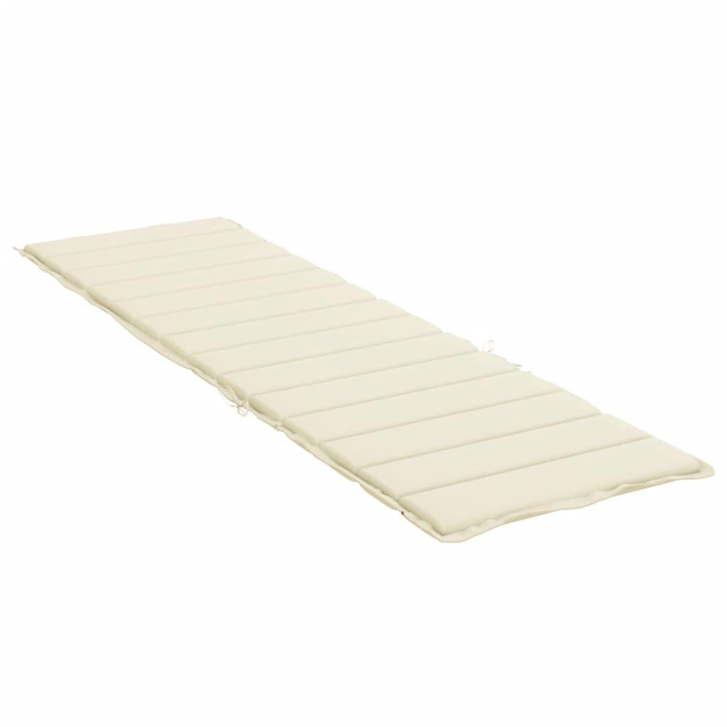 Sun Lounger Cushion Cream 200x50x3cm Oxford Fabric