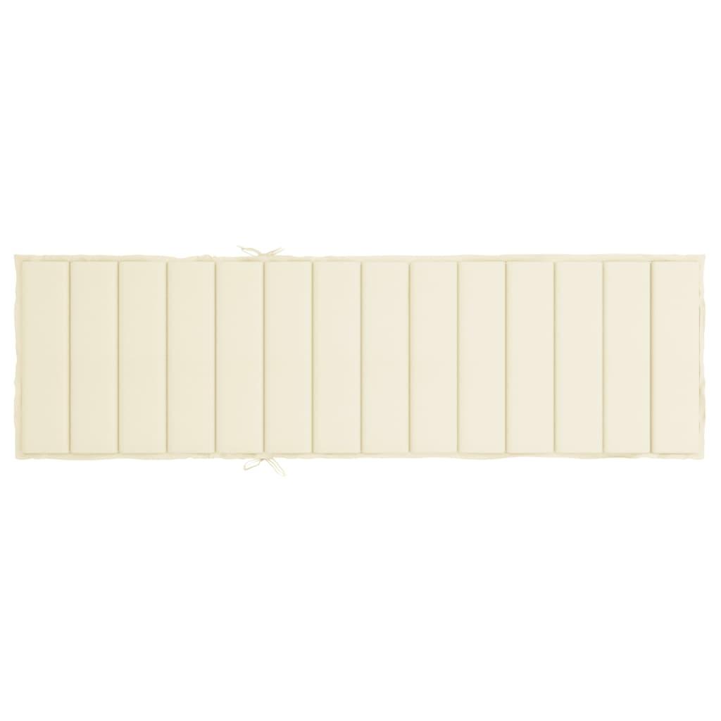 Sun Lounger Cushion Cream 200x50x3cm Oxford Fabric