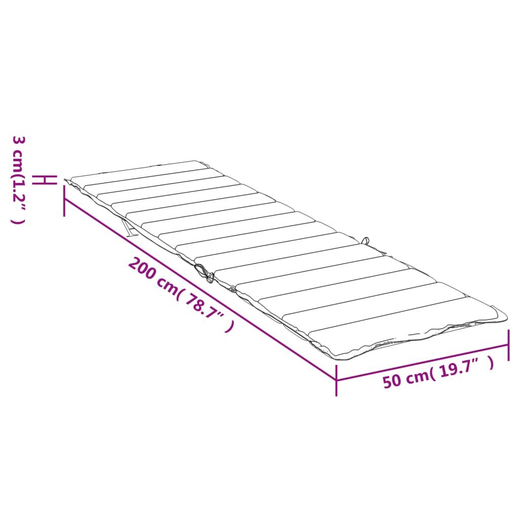 Sun Lounger Cushion Cream 200x50x3cm Oxford Fabric
