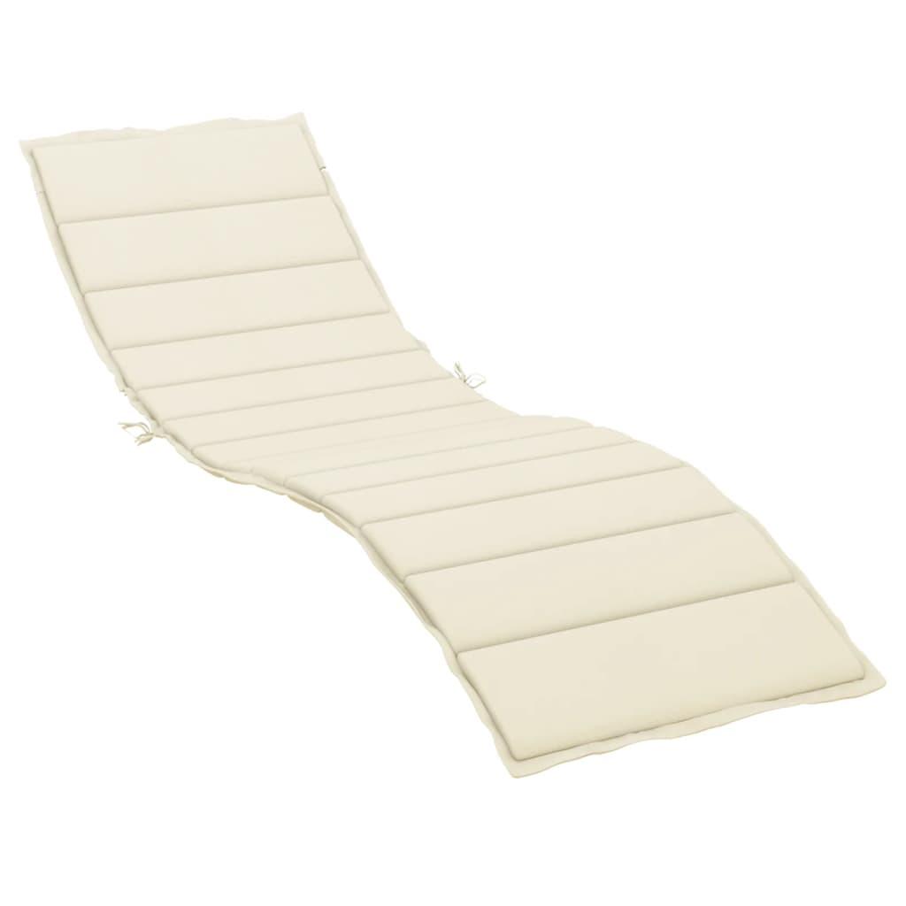 Sun Lounger Cushion Cream 200x60x3cm Oxford Fabric