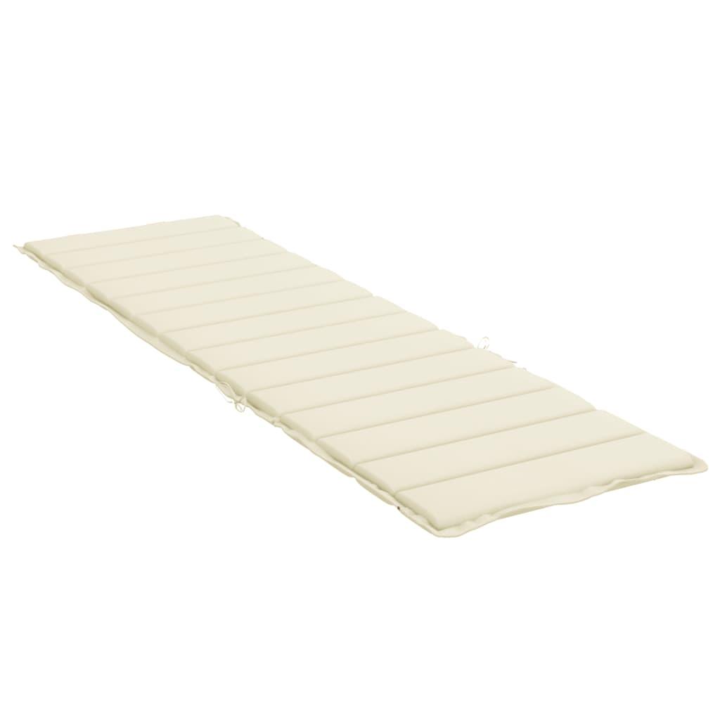 Sun Lounger Cushion Cream 200x60x3cm Oxford Fabric