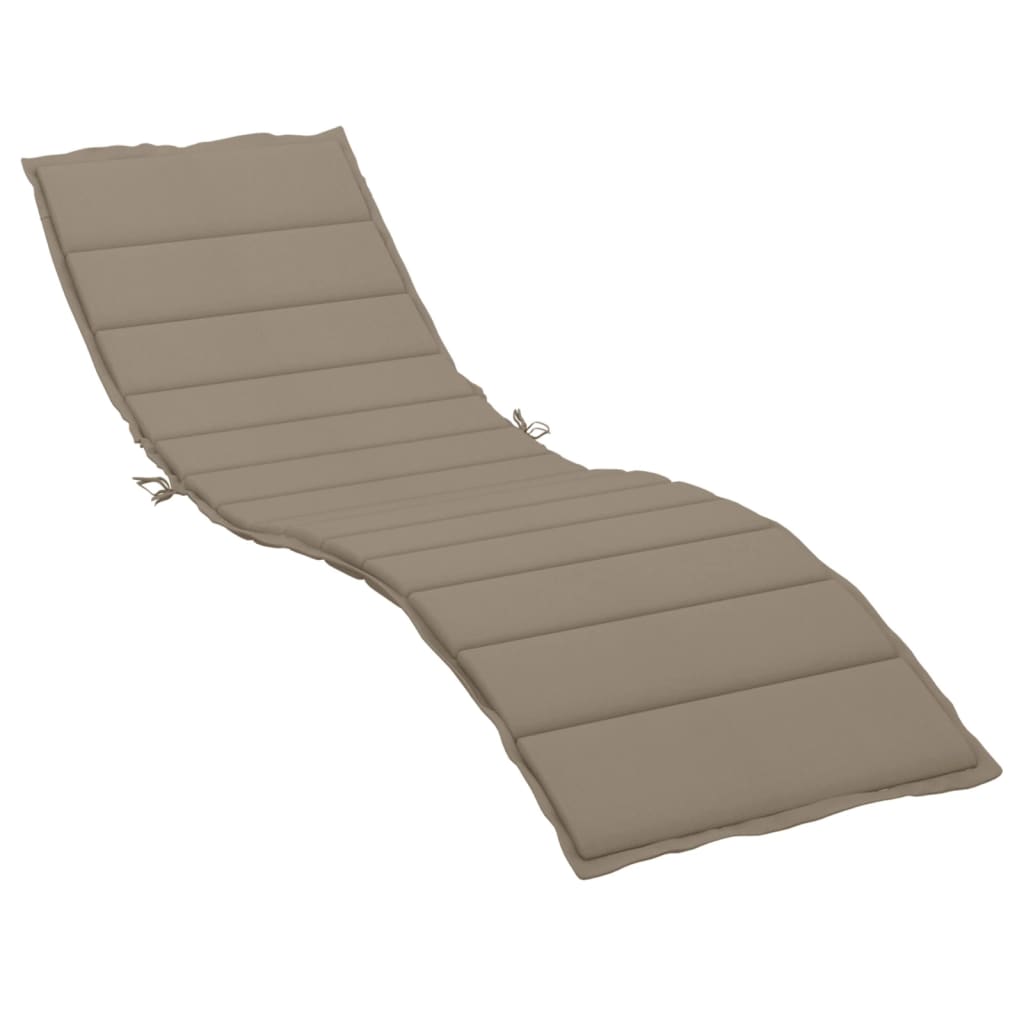 Sun Lounger Cushion Taupe 200x60x3cm Oxford Fabric