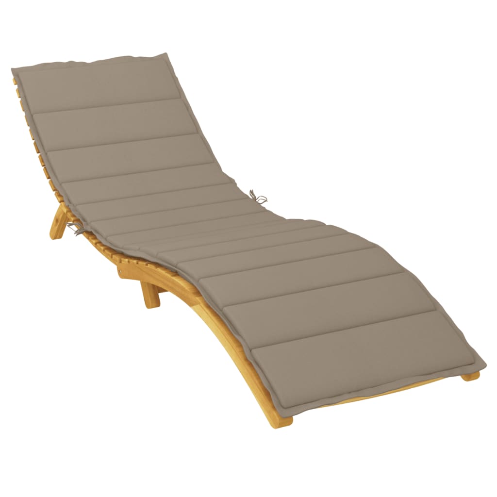 Sun Lounger Cushion Taupe 200x60x3cm Oxford Fabric