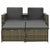 3 Piece Garden Lounge Set with Cushions Poly Rattan Grey