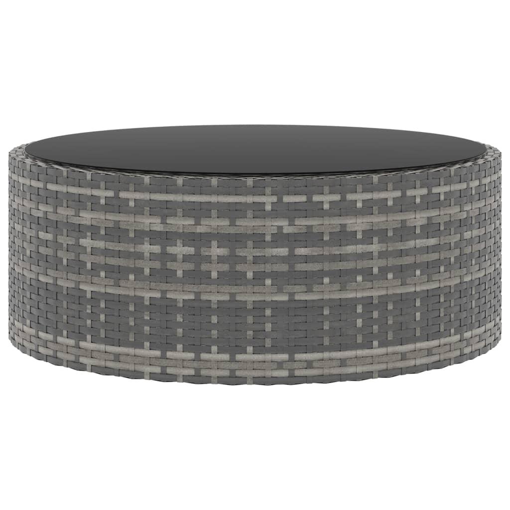 6 Piece Garden Lounge Set with Cushions Poly Rattan Grey