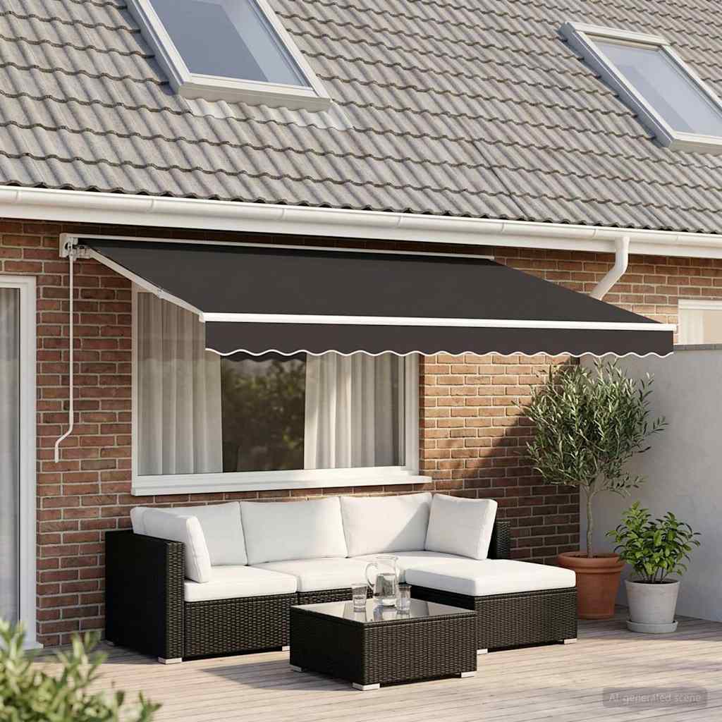 Awning Replacement Fabric Anthracite 400x350 cm Polyester