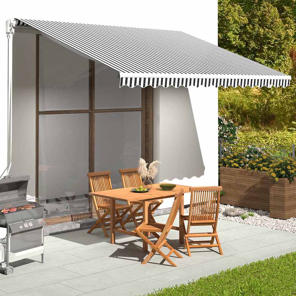 Awning Replacement Fabric Anthracite and White 400x300 cm Polyester