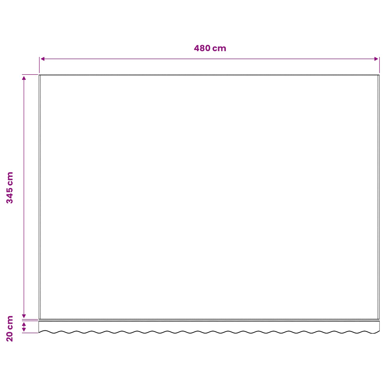 Awning Replacement Fabric Anthracite and White 500x350 cm