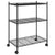 3-Tier Storage Rack with Wheels 60x35x81 cm Black 150 kg