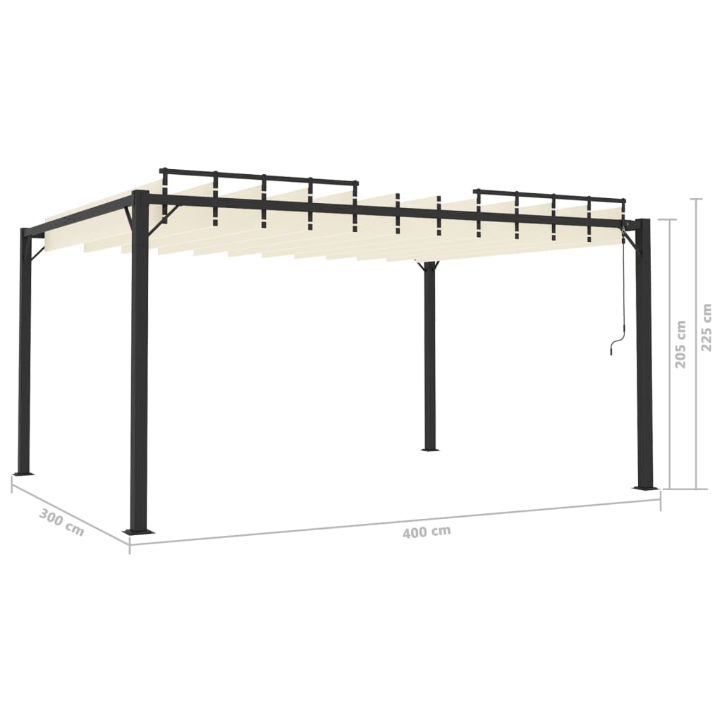 Gazebos 3 x 4 m Cream Fabric and Aluminium
