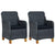 Garden Chairs with Cushions 2 pcs Poly Rattan Dark Grey