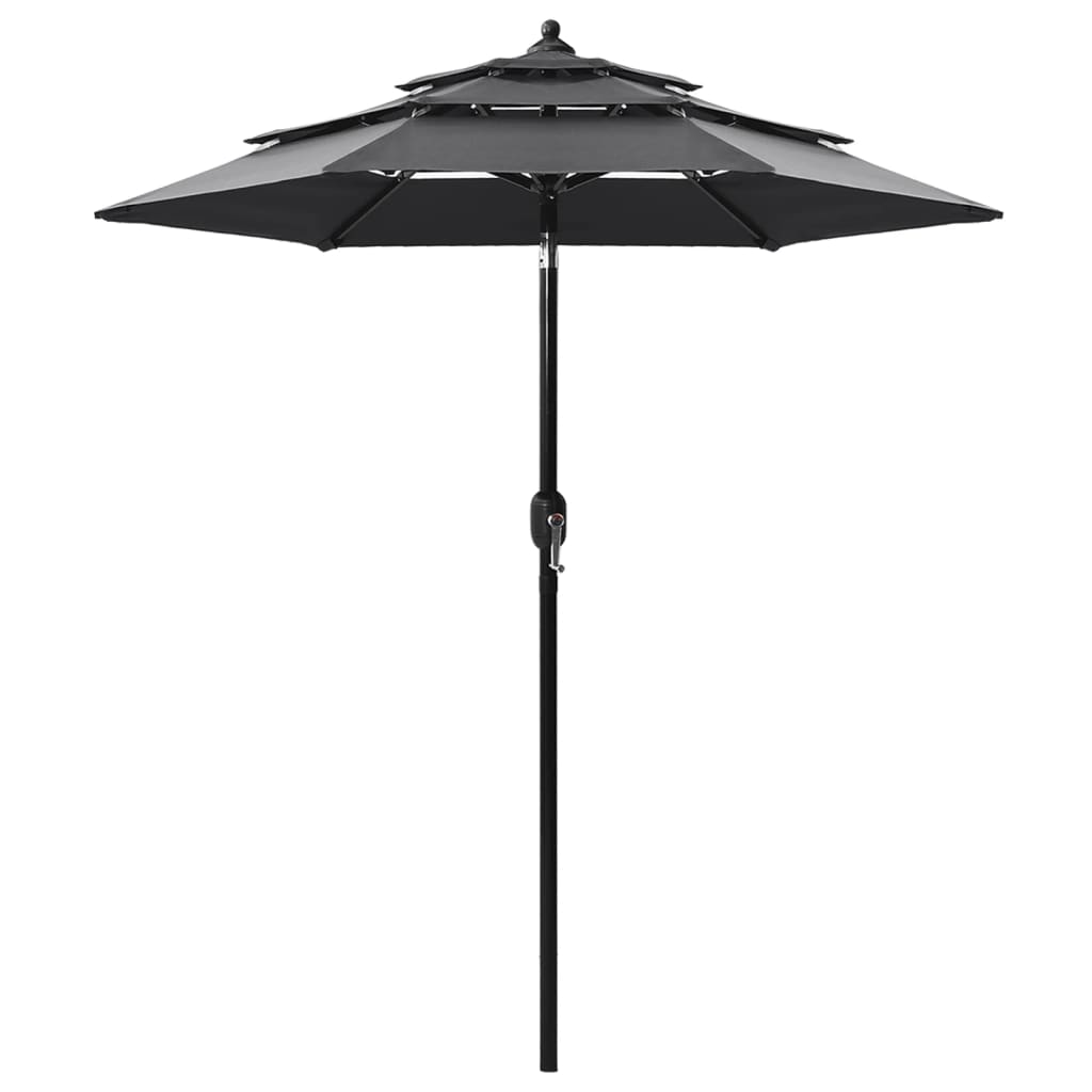 3-Tier Garden Parasol with Aluminium Pole Anthracite 2 m