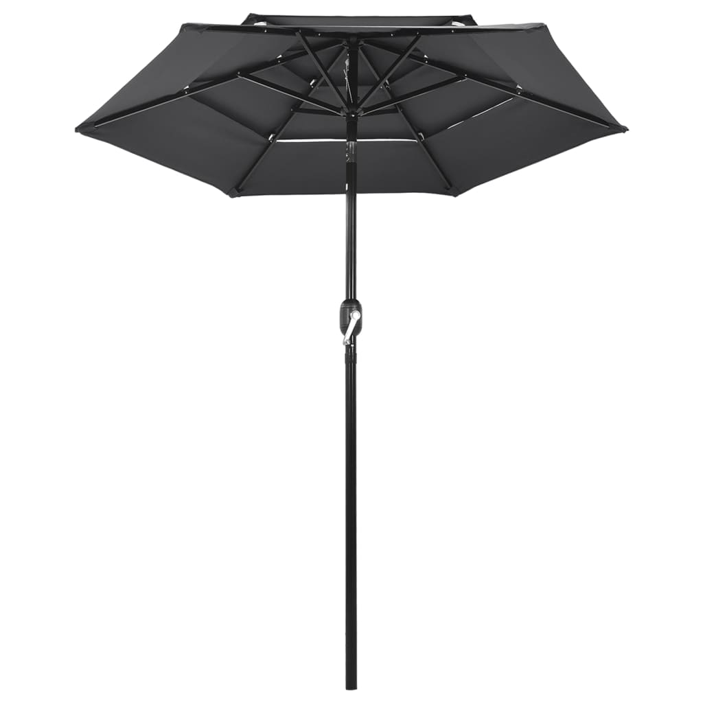 3-Tier Garden Parasol with Aluminium Pole Anthracite 2 m