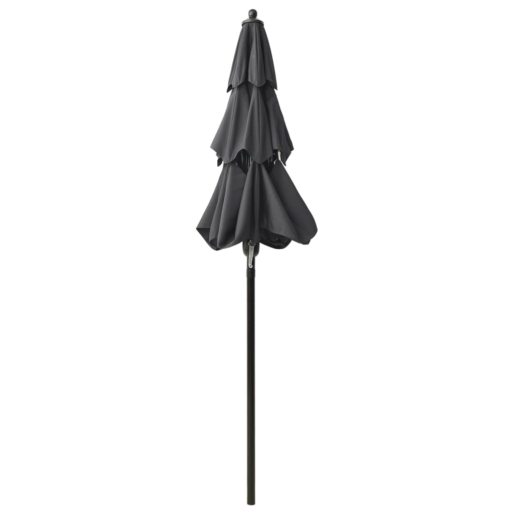 3-Tier Garden Parasol with Aluminium Pole Anthracite 2 m