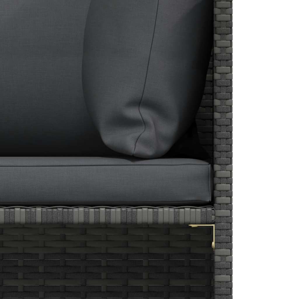 2 Piece Garden Sofa Set with Cushions Grey Poly Rattan