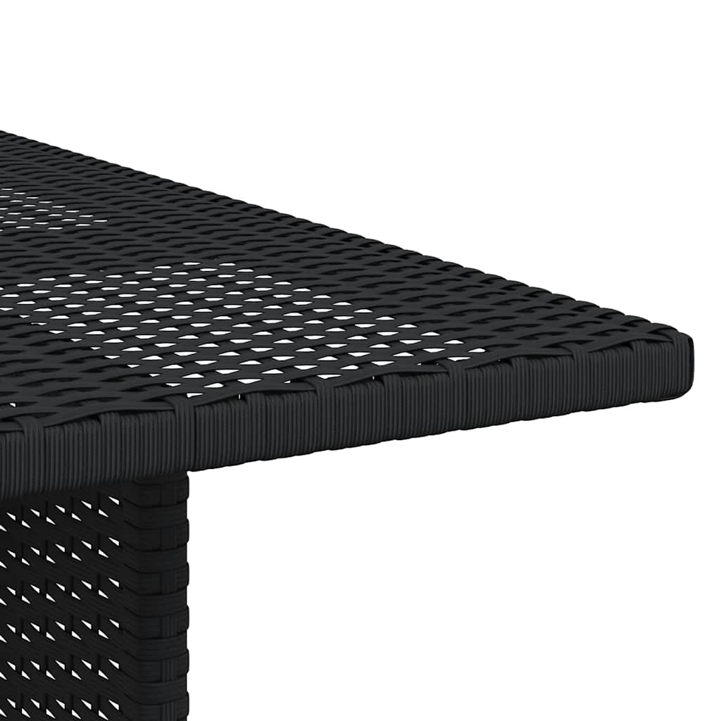 Garden Dining Table Black 110x70x65 cm Poly Rattan