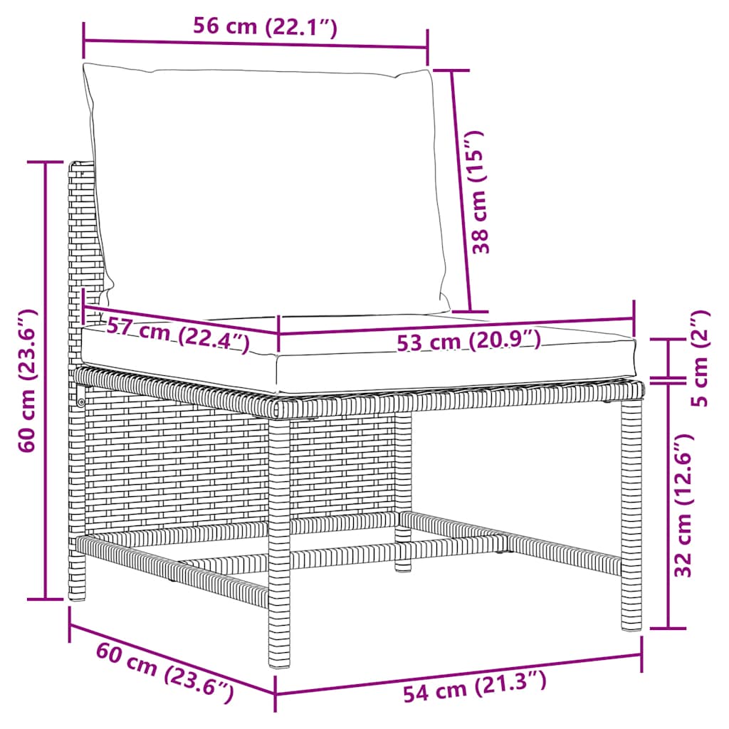 2 Piece Garden Sofa Set with Cushions Black Poly Rattan