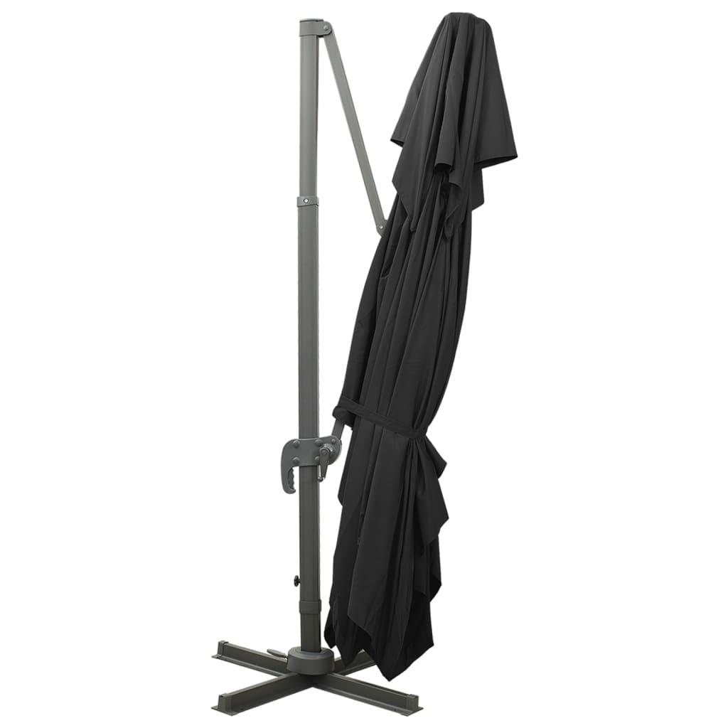 Cantilever Garden Parasol with Double Top Black 400x300 cm