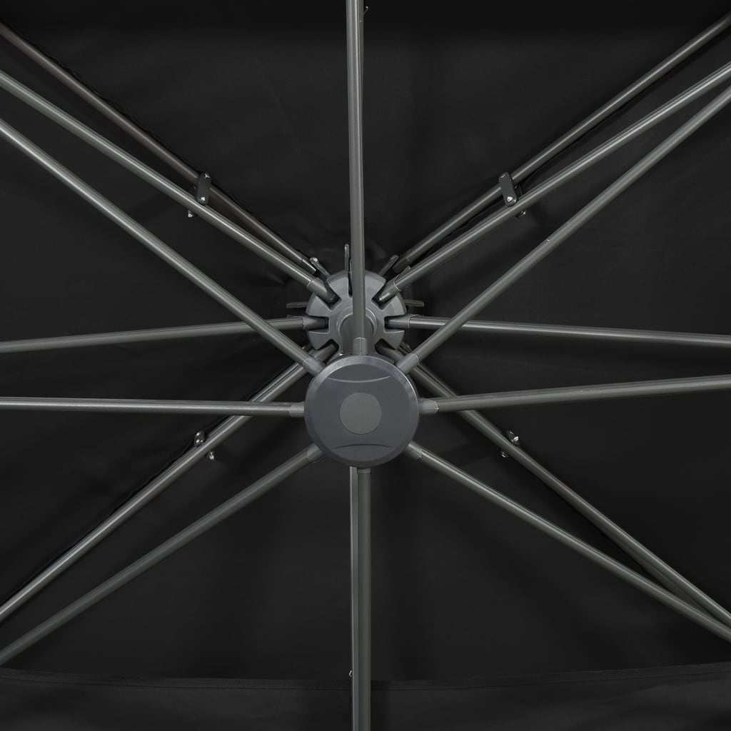 Cantilever Garden Parasol with Double Top Black 400x300 cm