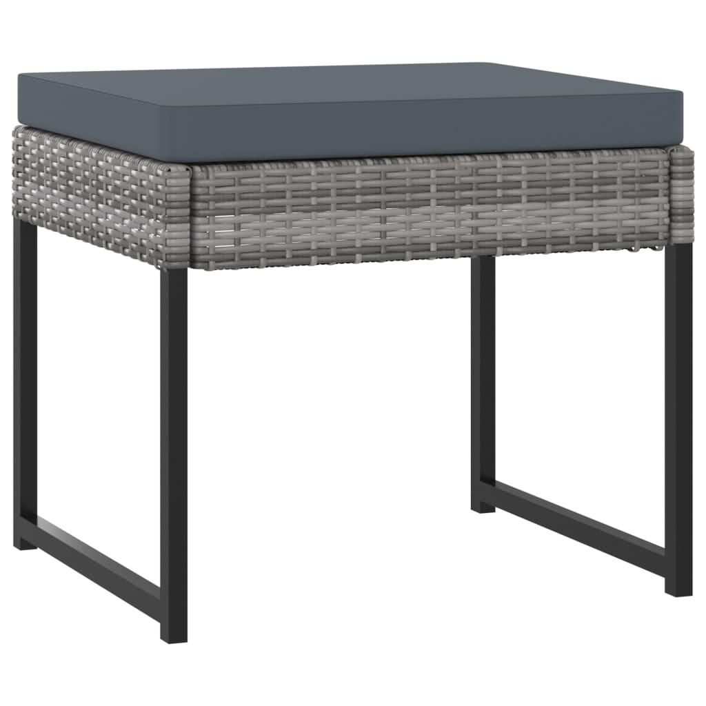 9 Piece Garden Dining Set with Cushions Poly Rattan Grey