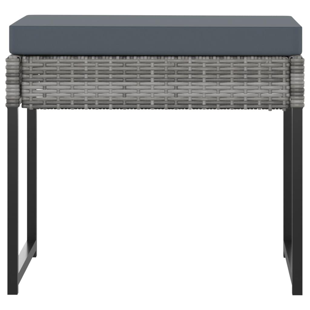 9 Piece Garden Dining Set with Cushions Poly Rattan Grey