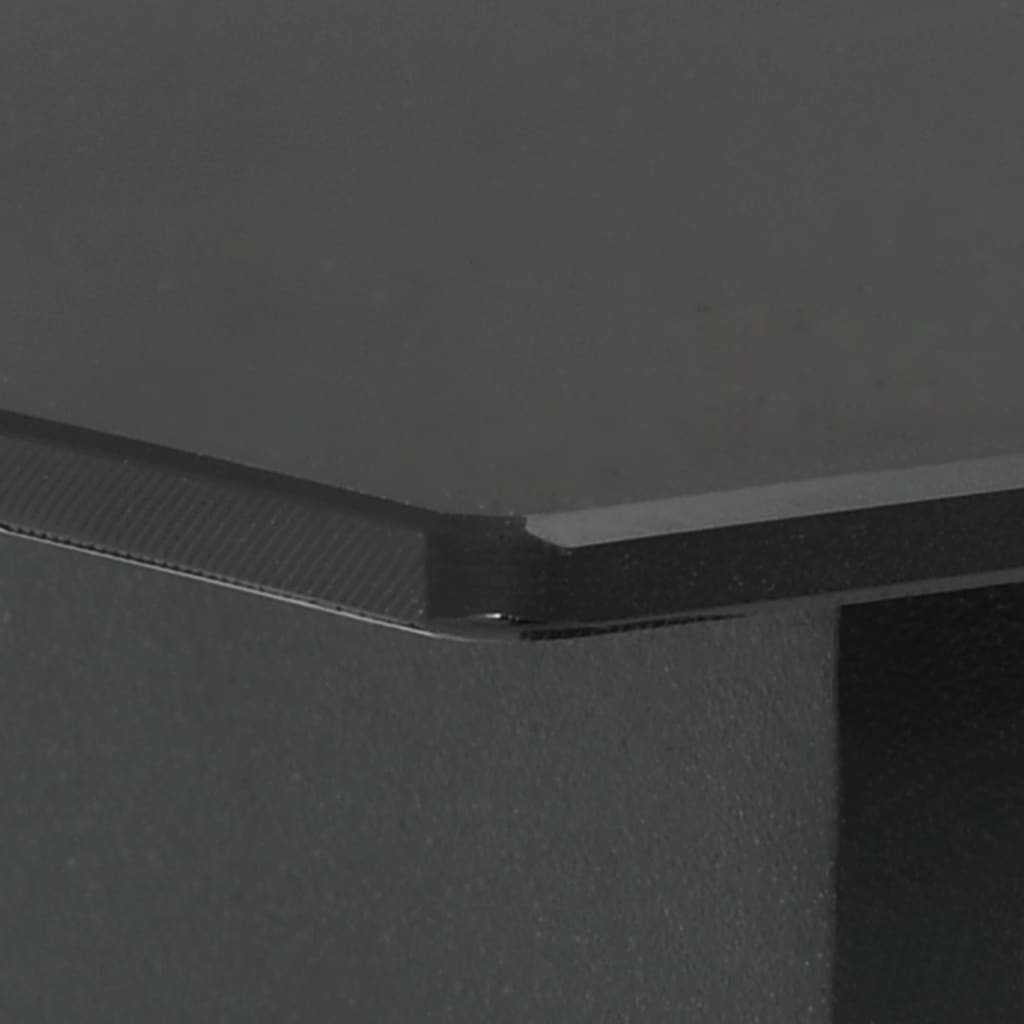Garden Dining Table Black 150x80x74 cm Steel and Glass
