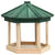 Bird Feeder Octagon Solid Firwood 33x30 cm