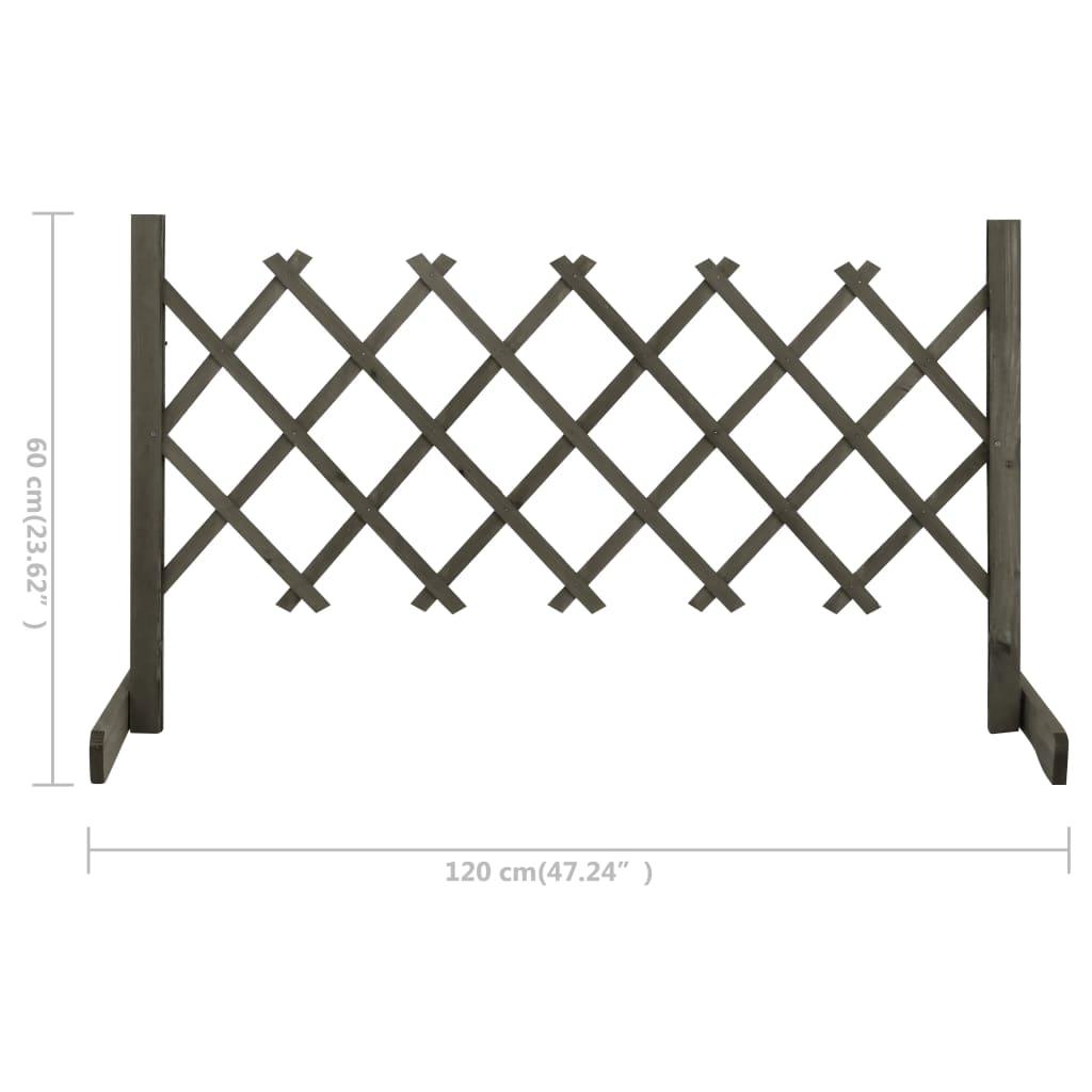 Garden Trellis Fence Grey 120x60 cm Solid Firwood
