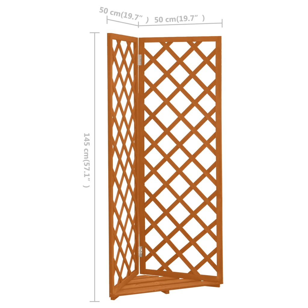 Corner Trellis Orange 50x50x145 cm Solid Firwood