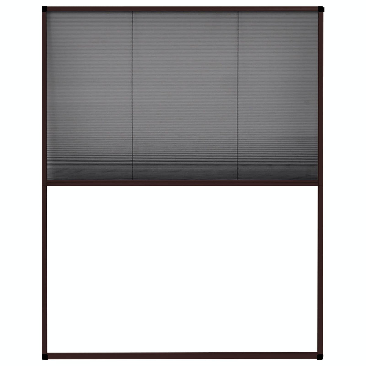 Plisse Insect Screen for Windows Aluminium Brown 80x100 cm