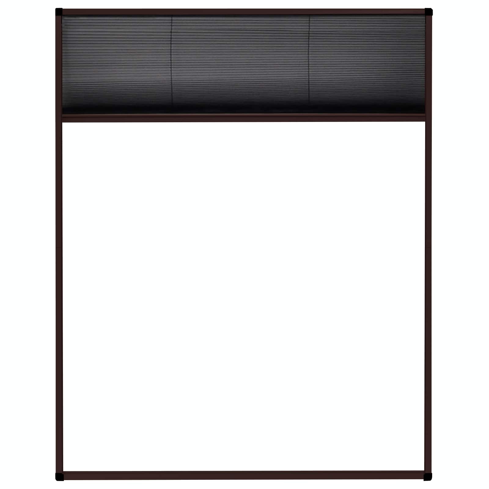 Plisse Insect Screen for Windows Aluminium Brown 80x100 cm