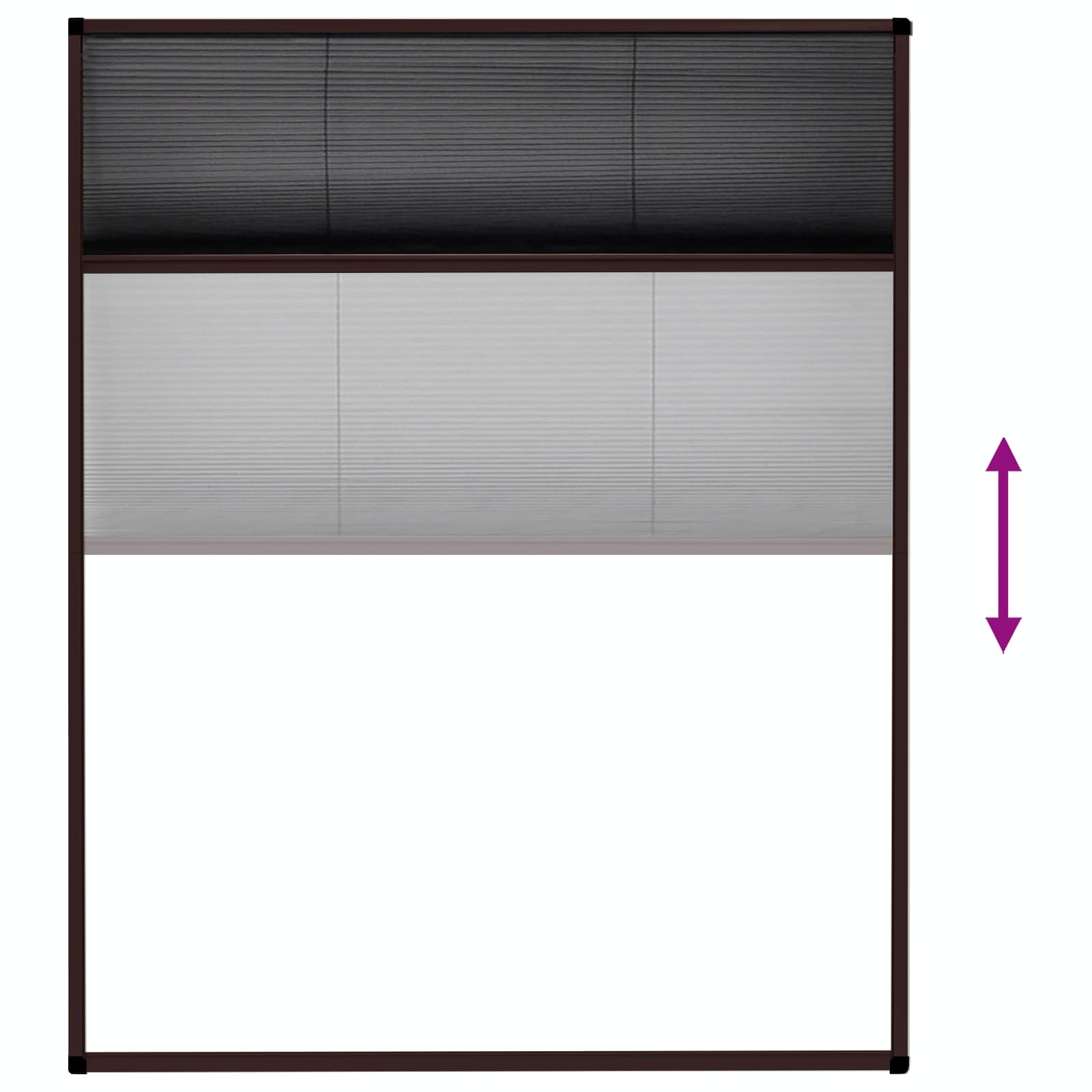 Plisse Insect Screen for Windows Aluminium Brown 80x100 cm