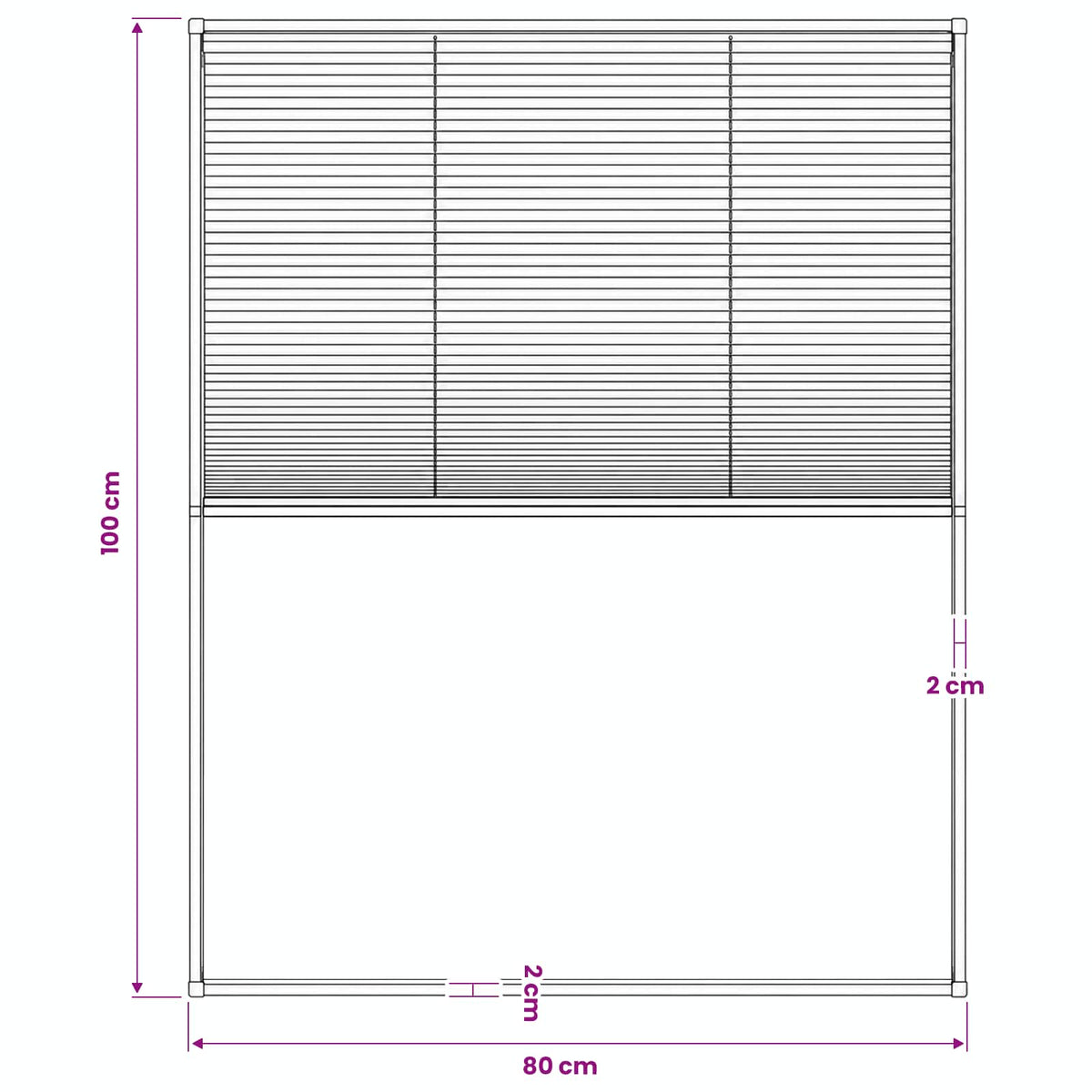Plisse Insect Screen for Windows Aluminium Brown 80x100 cm