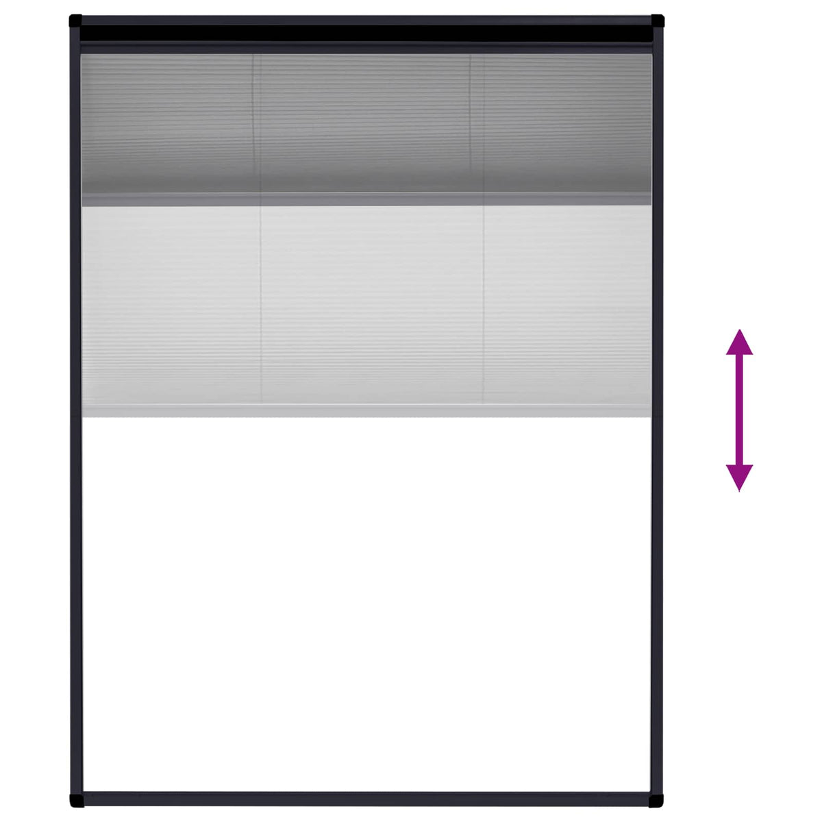 Plisse Insect Screen for Windows Aluminium Anthracite 60x80 cm