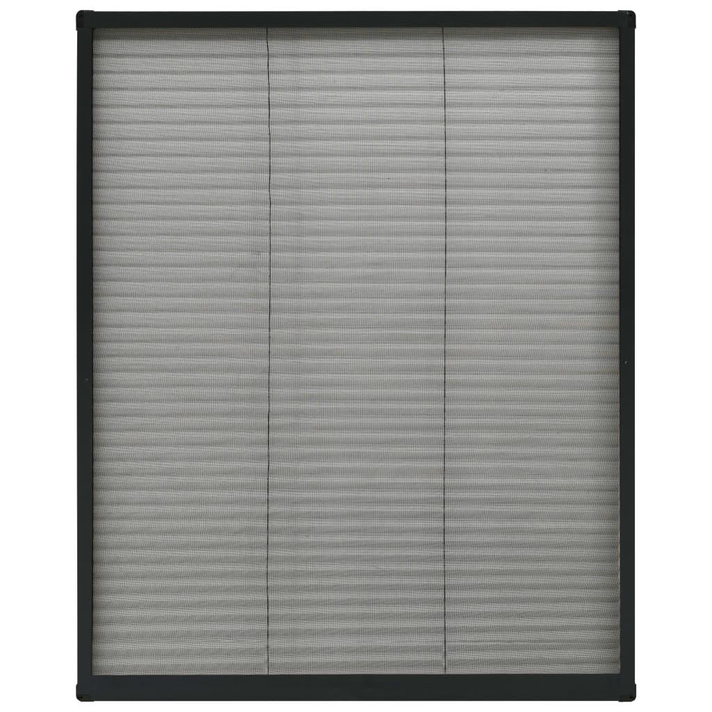Plisse Insect Screen for Windows Aluminium Anthracite 80x100 cm