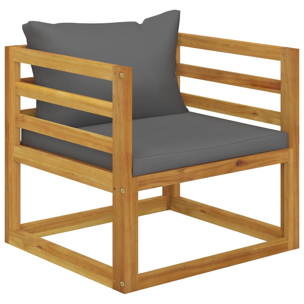 5 Piece Garden Lounge Set with Cushion Solid Acacia Wood