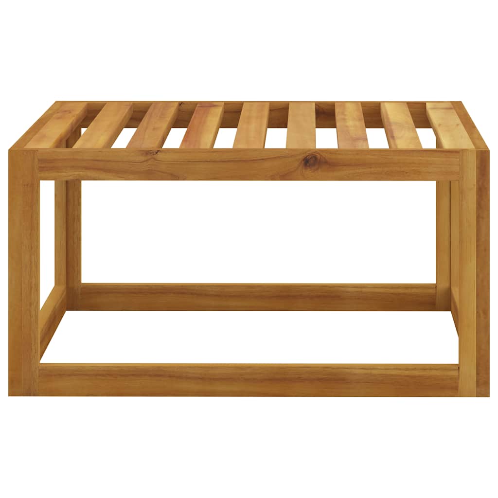 4 Piece Garden Lounge Set with Cushion Cream Solid Acacia Wood
