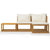 4 Piece Garden Lounge Set with Cushion Cream Solid Acacia Wood