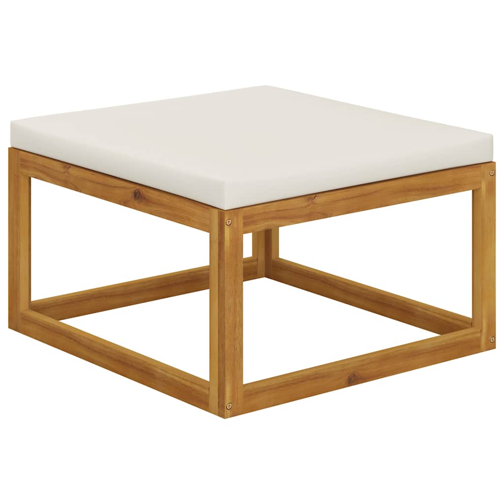 6 Piece Garden Lounge Set with Cushion Cream Solid Acacia Wood