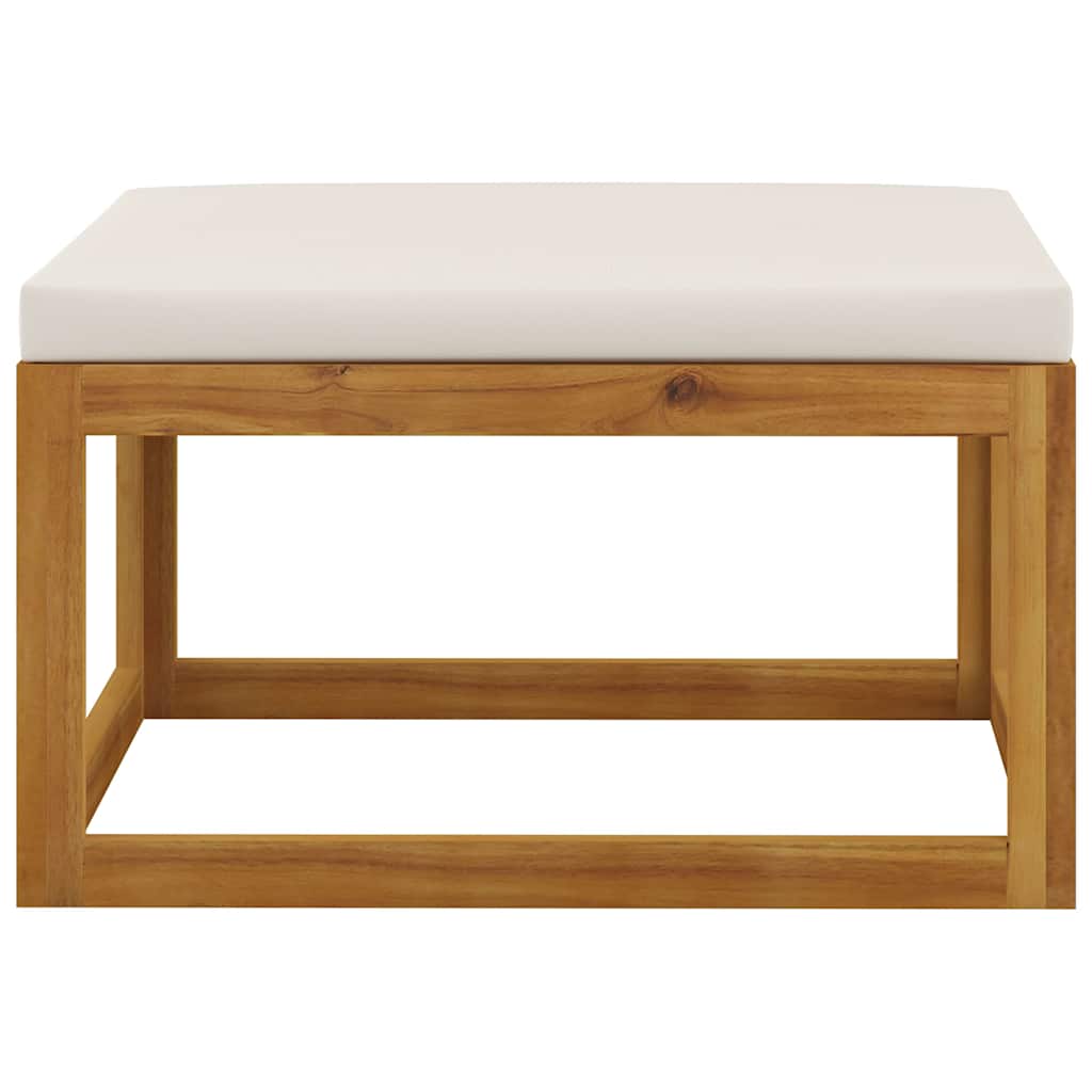 6 Piece Garden Lounge Set with Cushion Cream Solid Acacia Wood