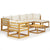 7 Piece Garden Lounge Set with Cushion Cream Solid Acacia Wood