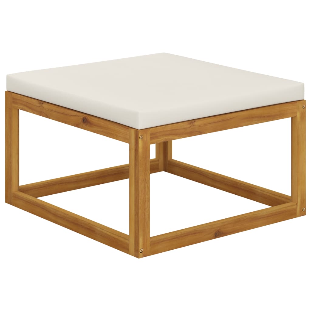 7 Piece Garden Lounge Set with Cushion Cream Solid Acacia Wood