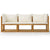 3-Seater Garden Sofa with Cushion Cream Solid Acacia Wood