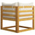 3-Seater Garden Sofa with Cushion Cream Solid Acacia Wood