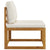 3-Seater Garden Sofa with Cushion Cream Solid Acacia Wood