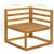 3-Seater Garden Sofa with Cushion Cream Solid Acacia Wood