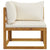 4-Seater Garden Sofa with Cushion Cream Solid Acacia Wood